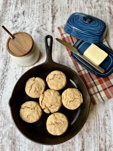 Biscuits made with fresh milled flour, butter, and honey