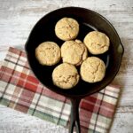 Biscuits made with fresh milled flour in cast iron skillet.