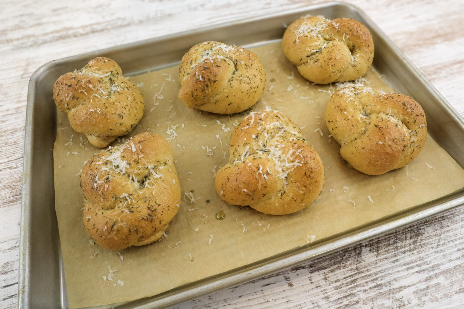 Dill Butter Garlic Knots Made with Fresh Milled Flour