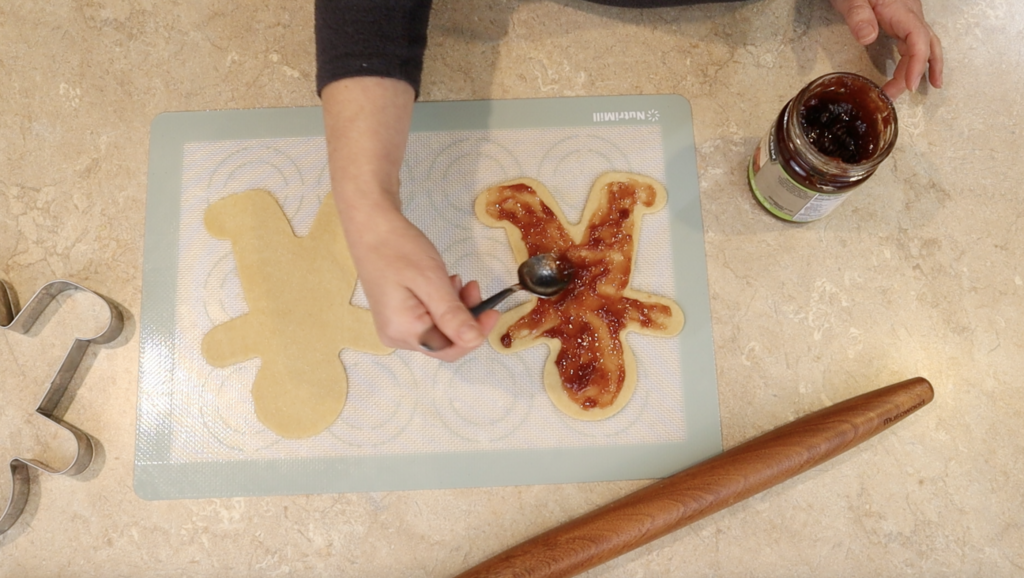 Using jam or jelly to fill holiday hand pies made with fresh milled flour.