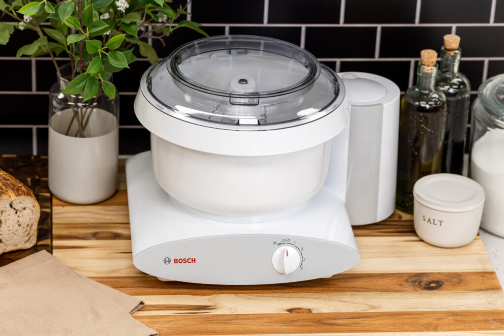 White Bosch Universal Plus Stand Mixer.