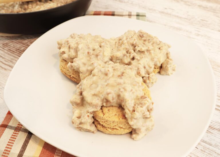 Biscuits and Gravy Made with Fresh Milled Flour