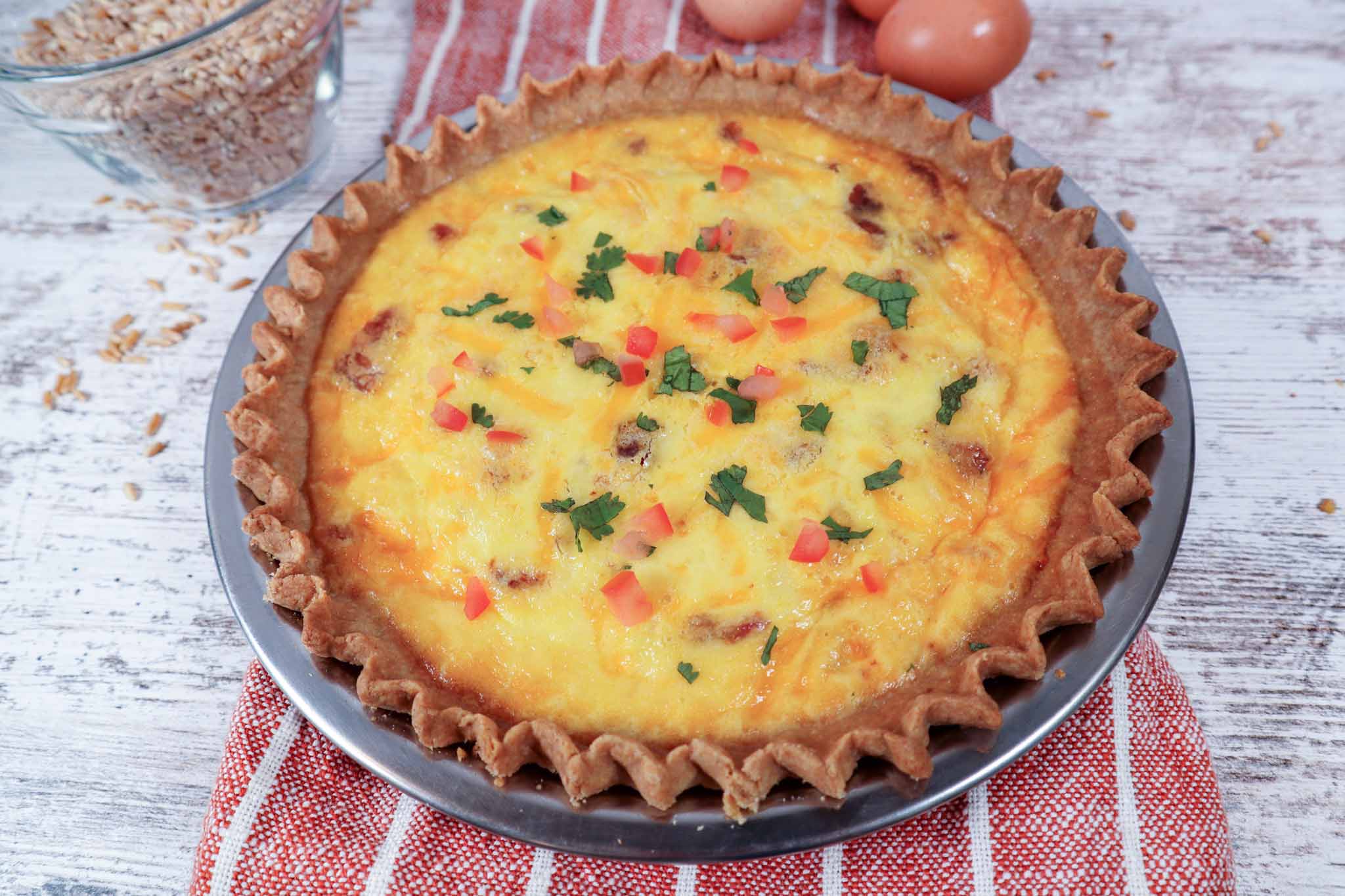 Basic Quiche With Fresh Milled Flour Pie Crust